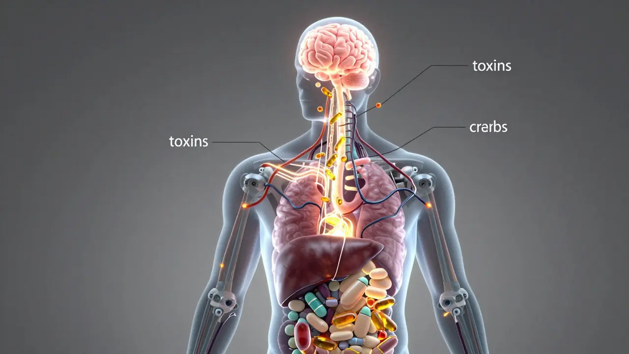 Tělo jako světelná strojní konstrukce, kde živiny opravují poškozené systémy.